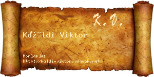 Káldi Viktor névjegykártya
